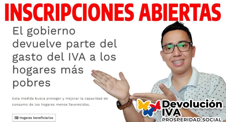 Foto Wintor abc, fondo oficial departamento de Prosperidad Social Devolución Del IVA, en palabras inscripciones abiertas