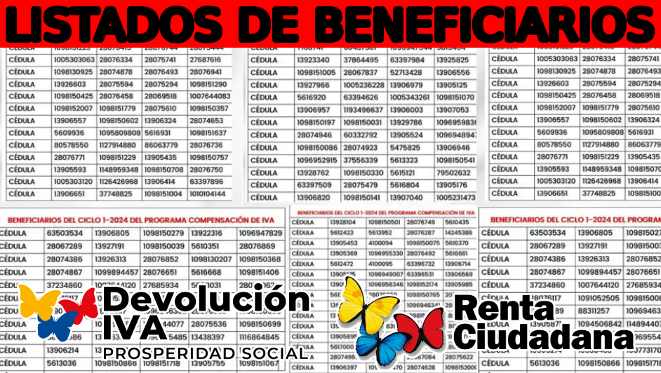 Foto Listados Renta Ciudadana y devolución del iva notisubsidios, Logo Renta Ciudadana logo devolución del IVA, en palabras listado de beneficiario