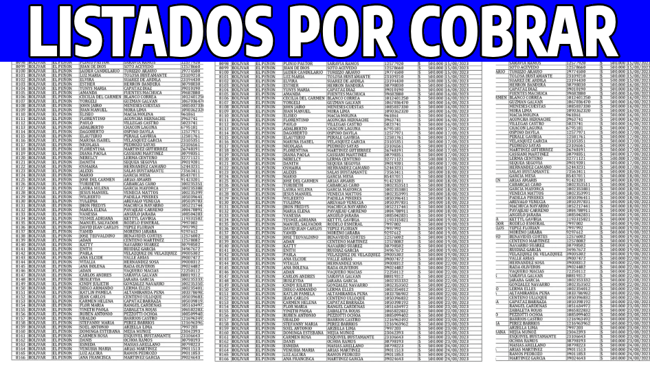 listados de septiembre notisubsidios en palabras listados por cobrar